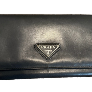Prada Charcoal Leather Wallet